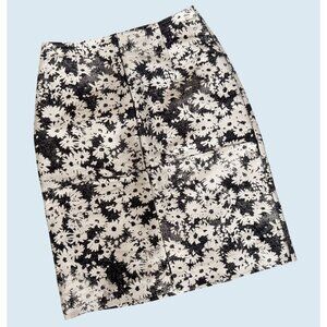 STELLA McCARTNEY Black & White Floral Print Pencil Skirt Size XS